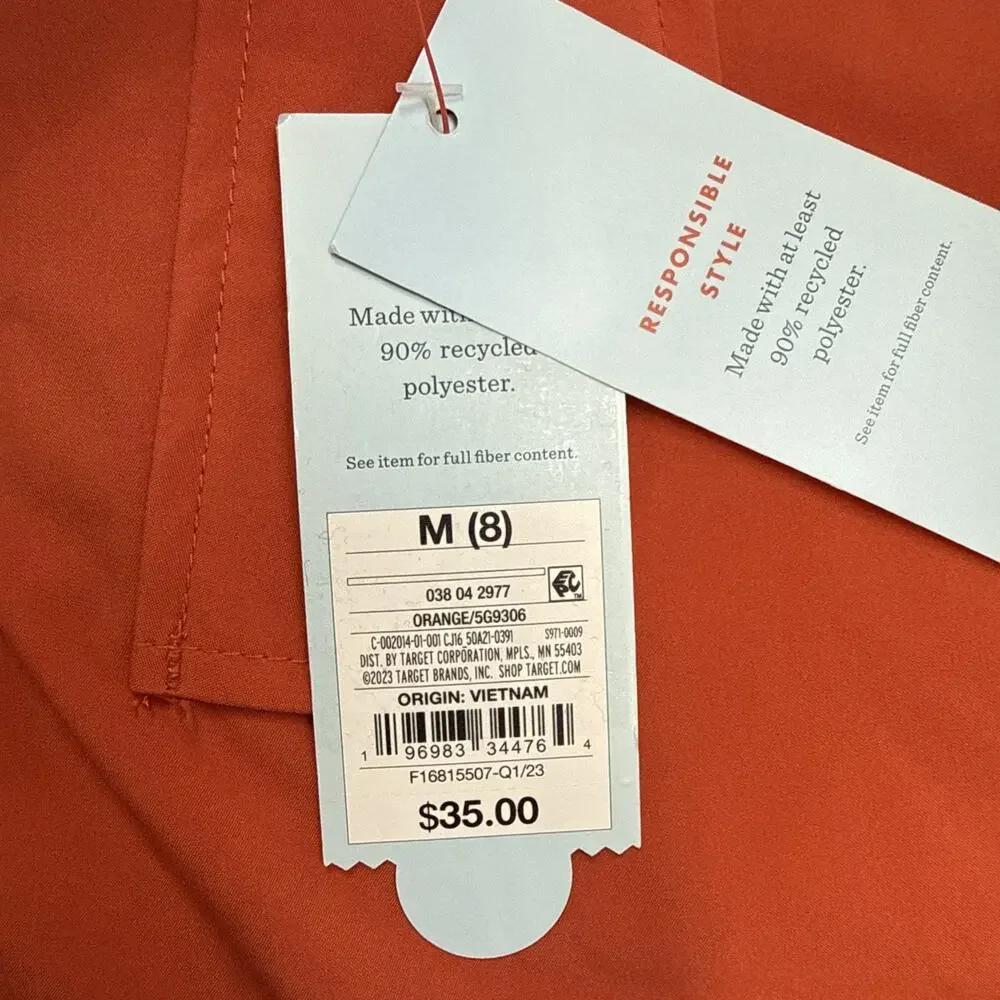 Cat & Jack Kids 3-in-1 Rain Jacket Hooded Fleece Liner Orange Size M (8)